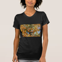 Autumnal gold leaves illustration of flowers tshirts