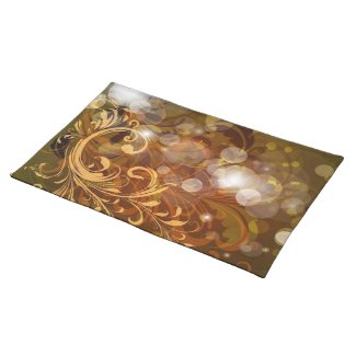 Autumnal swirls with white globes place mats