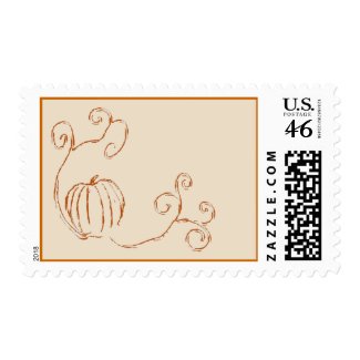 Autumn's Harvest Postage Stamp - Orange Version stamp