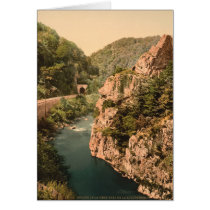 Auvergne Mountains - Le Cantal, gorge of the Cère Card