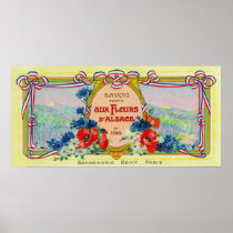 Auz Fleurs D' Alsace Soap LabelParis, France Posters