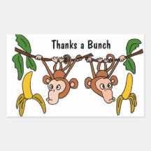 AV- Funny Monkeys Thanks a Bunch Sticker
