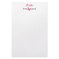 Ava (Pink Butterfly) Stationery