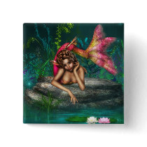 Ava the Pink Mermaid buttons by emmamarlow Ava the Pink Mermaid buttons