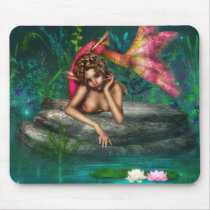 Ava the Pink Mermaid Mouse Mat