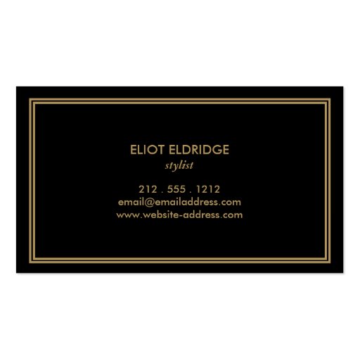 AVANT GARDE ART DECO LOGO with YOUR INITIALS BLACK Business Card Templates (back side)