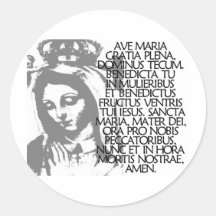 Ave Maria Round Stickers