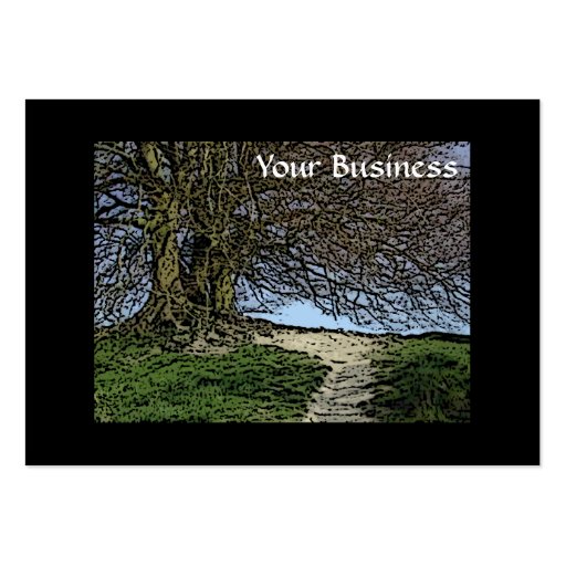 Avebury, Wiltshire, England. Tree and path. Business Card Template (front side)