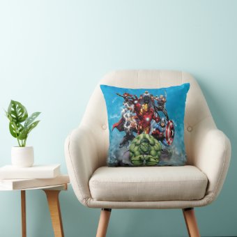 Avengers Classics Hulk Leading Avengers Throw Pillow Zazzle