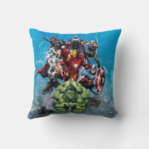 Avengers Classics Hulk Leading Avengers Throw Pillow Zazzle