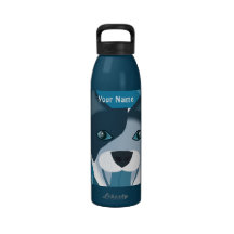 Aventura azul del perro botallas de agua