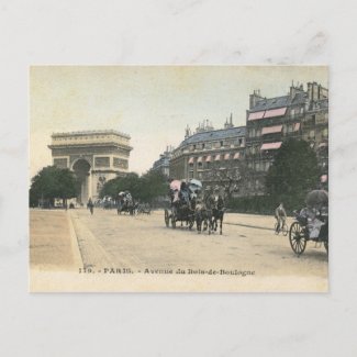 Avenue du Bois de Boulogne, Paris Vintage postcard
