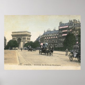 Avenue du Bois de Boulogne, Paris Vintage print