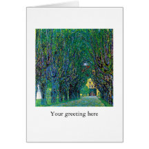 Avenue in schloss kammer park art by Gustav Klimt Greeting Card