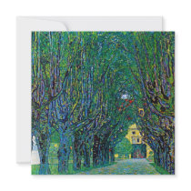 Avenue in schloss kammer park art by Gustav Klimt Invitation