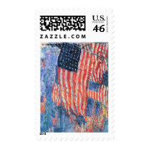 Avenue in the Rain by Frederick Childe Hassam Postage Stamps