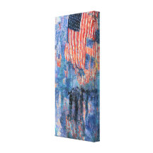Avenue in the Rain, Hassam, Vintage Impressionism Canvas Print