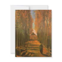 Avenue of Poplars in Autumn by Vincent van Gogh Personalized Announcements
