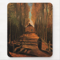 Avenue of Poplars in Autumn, Vincent van Gogh Mouse Pad