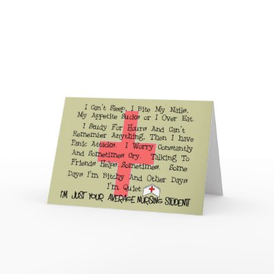Average Nursing Student Funny Gifts Greeting Card by ProfessionalDesigns