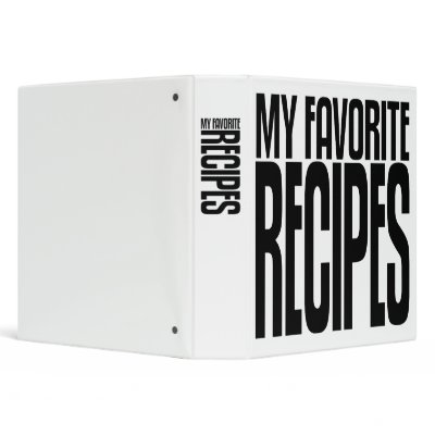 Avery Binder, My Favorite Recipes, Black text by CustomGifts4You