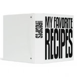 Avery Binder, My Favorite Recipes, Black text
