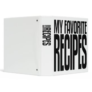 Avery Binder, My Favorite Recipes, Black text binder