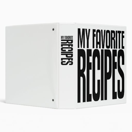 Avery Binder, My Favorite Recipes, Black text