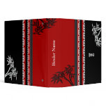 Avery Binder Red Black White Asian Bamboo