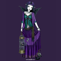 "Avery" Gothic Angel Bird Cage Shirt