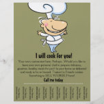 Aviador personal de la hoja de rasgón del cocinero flyer personalizado