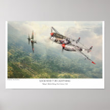 aviation Art Poster “Lockheed P-38 Lightning “