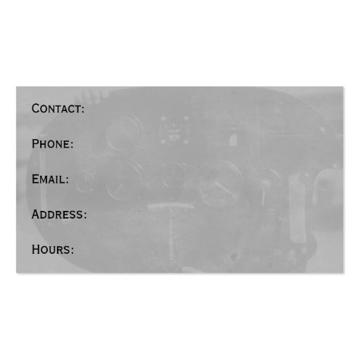 Aviation Control Panel Business Card (back side)