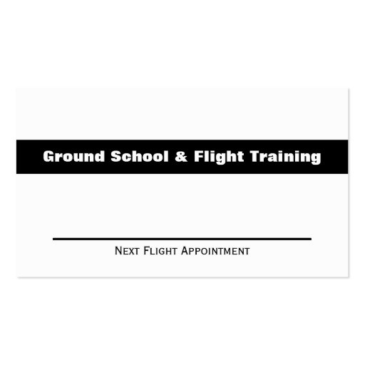 Aviation Flight Instructor Business Card (back side)