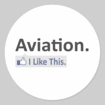 Aviation...I Like This Round Sticker