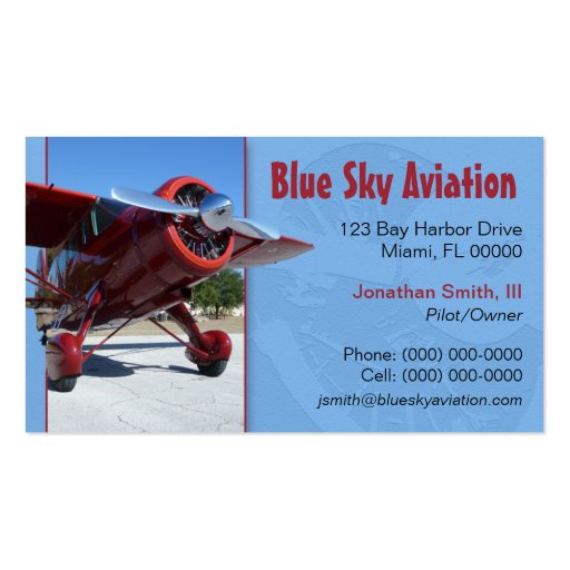 Aviation Services Business Card (front side)