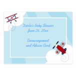 Aviator Airplane Baby Shower Advice Cards Postcards