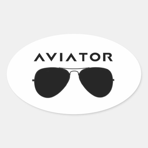 Aviator SUnglasses Silhouette Oval Sticker Zazzle
