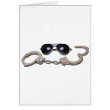 AviatorGlassessHandcuffs103110 Greeting Cards