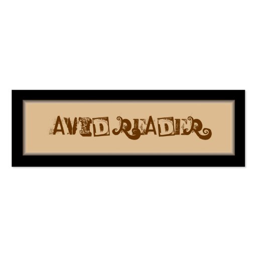 Avid Reader Bookmark Business Card Template (front side)