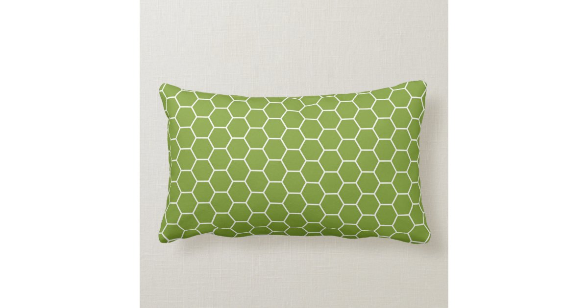 Avocado Green Honeycomb Hexagon Geometric Pattern Throw Pillow Zazzle