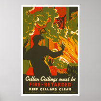 Avoid Fire Clean Cellar 1937 WPA Print