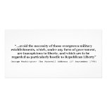 Avoid Overgrown Military Establishments Washington Custom Photo Card