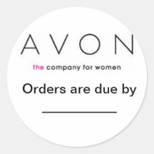 Avon Order due labels Round Sticker