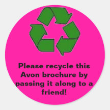 Avon:  Please recycle brochure Stickers