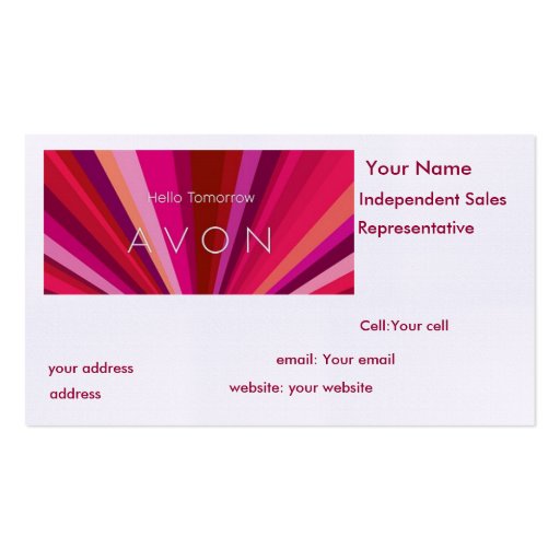 Avon Sales Representative Business Card Zazzle