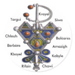 avzim bleu, Amaghir, Rifain, Kabyle, Berbère Round Stickers