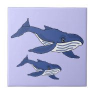 AW- Blue Whale Mother and Baby Tile tile