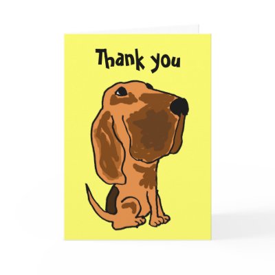 AW- Funny Bloodhound Thank you card by inspirationrocks