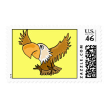 AW- Funny Eagle Postage Stamps